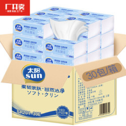 Sun 太阳 柔韧亲肤抽纸 3层*100抽*30包(170*119mm) *4件