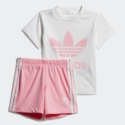 adidas 阿迪达斯 三叶草 SHORT TEE SET FI8318 儿童短袖运动套装