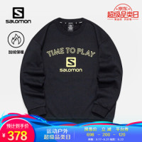 【20秋季尚新】萨洛蒙(Salomon)男女款 户外休闲时尚抓绒卫衣 LOGO OS CREW 黑色 206029 M