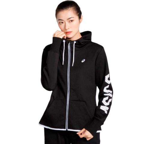 asics亚瑟士女士户外卫衣2032b046001黑色s