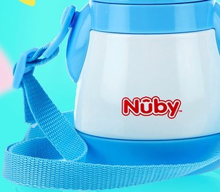 Nuby 努比 10536 儿童不锈钢吸管保温杯 蓝色 300ml