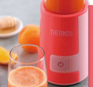 THERMOS 膳魔师 EHA-2241A 充电式便携榨汁机 USB升级款 400ml 玫粉色