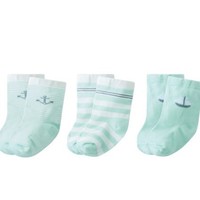 Bornbay 贝贝怡 203P2320 儿童纯棉透气中筒袜三双装 绿色 0-3个月