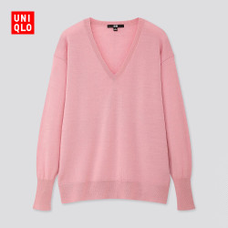 UNIQLO 优衣库 421710 女士宽松V领针织衫