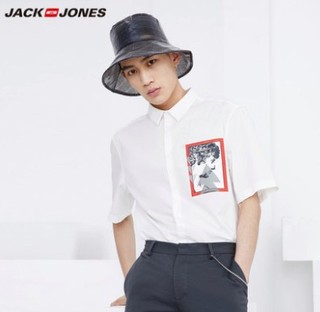 JackJones 杰克琼斯 219104504 男士人像胶印短袖衬衫