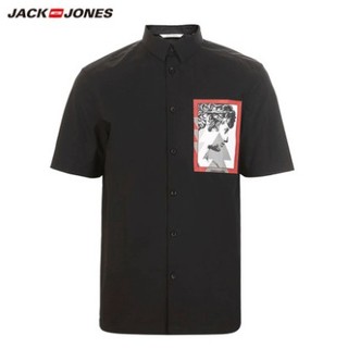 JackJones 杰克琼斯 219104504 男士人像胶印短袖衬衫