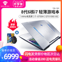 MACHENIKE 机械师 机械师T90 笔记本电脑 ( 1920x1080、星空银 流光银、NVIDIA GeForce GTX1060、8GB、 256G固态硬盘、英特尔 酷睿 i7-8750H、15.6英寸)