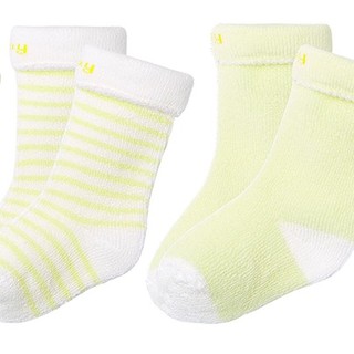 Bornbay 贝贝怡 204P2299 婴儿加厚保暖袜子 三双装 淡黄色 4-6岁