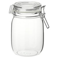 卖爆了超市君：IKEA 宜家 考肯 附盖罐  透明玻璃 1公升