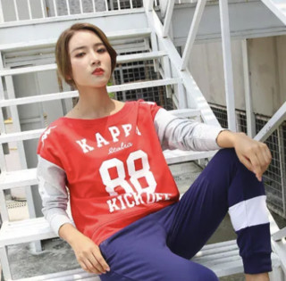 Kappa 卡帕 女士套头衫 K0462WT06 红灰 S
