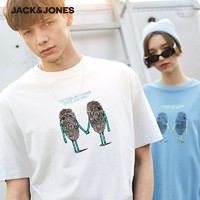 JACK JONES 杰克琼斯 220201637 纯棉情侣T恤