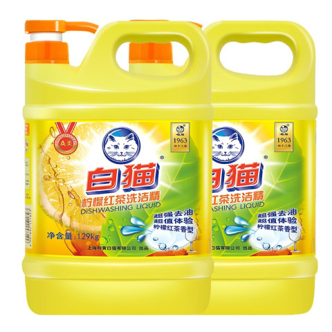 聚划算百亿补贴白猫柠檬红茶洗洁精129kg2瓶