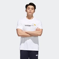 adidas NEO M GDTM LOGO TEE 蛋黄哥联名 男士运动T恤 GP5905 白色 S