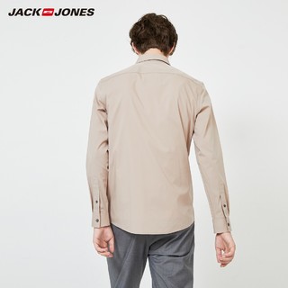 JACK JONES 杰克琼斯 219305551棉弹纯色直筒商务衬衫