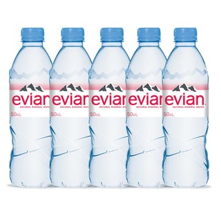 法国进口依云Evian天然纯净矿泉水 500ml/330ml瓶粉色英文版