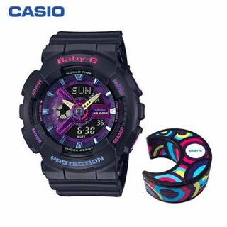 卡西欧（CASIO）手表 BABY-G 原宿Decora系列 礼盒装 防震防水LED照明蓄光功能运动女士手表 BA-110TM-1APRT