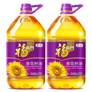 中粮福临门压榨一级葵花籽油3.68L*2桶家用充氮保鲜食用油