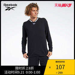 Reebok锐步官方CL D TEAM LS TEE男子夏季复古休闲长袖T恤FK2546