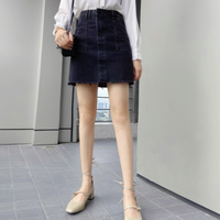 森马 Semir秋季新款网红chic个性毛边短裙学生显瘦显高牛仔半身裙女 L 牛仔灰0890