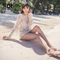 DK 休闲镂空蕾丝针织沙滩罩衫泳衣外套 *2件