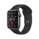 Apple Watch Series 5智能手表（GPS款 44毫米深空灰色铝金属表壳 黑色运动型表带)