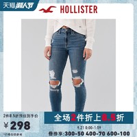 Hollister2020年新品经典弹力高腰紧身牛仔裤 女 304787-1