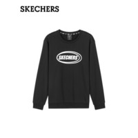 Skechers斯凯奇秋季新款男子LOGO印花针织套头衫运动卫衣L420M002 碳黑/0018 XL *2件