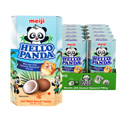 明治(Meiji) 小熊饼干 椰子夹心 15分钟可以摇成球 新加坡进口 网红儿童零食50g*10盒办公室下午茶点心 *2件