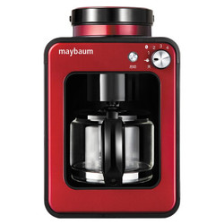 maybaum德国五月树咖啡机全自动家用办公豆粉两用小型迷你智能电现磨一体磨豆美式咖啡机 红色