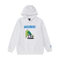 SKECHERS 斯凯奇 男士针织连帽套头卫衣L419M175-0019 亮白色M