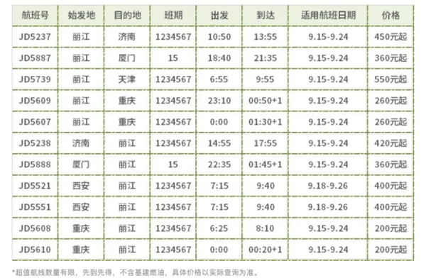 首都航空国庆特惠机票！全国多地-北京