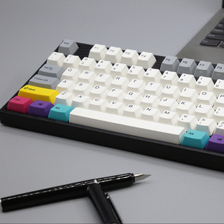varmilo阿米洛MA104灰白黑CMYK指纹机械键盘静电容轴V2樱花粉游戏