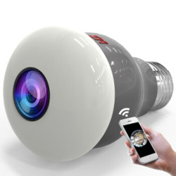 XM 雄迈 360度全景摄像头监控金属灯泡 高清无线wifi网络手机远程监控器家用