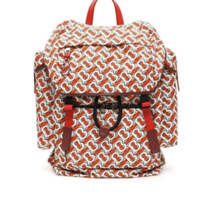 BURBERRY 博柏利 男士包盖式印花双肩包 米色/橙色/白色