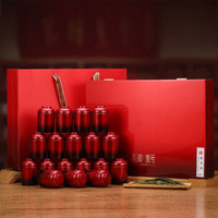 杭州西湖明前龙井茶浓香红色礼盒装18小罐