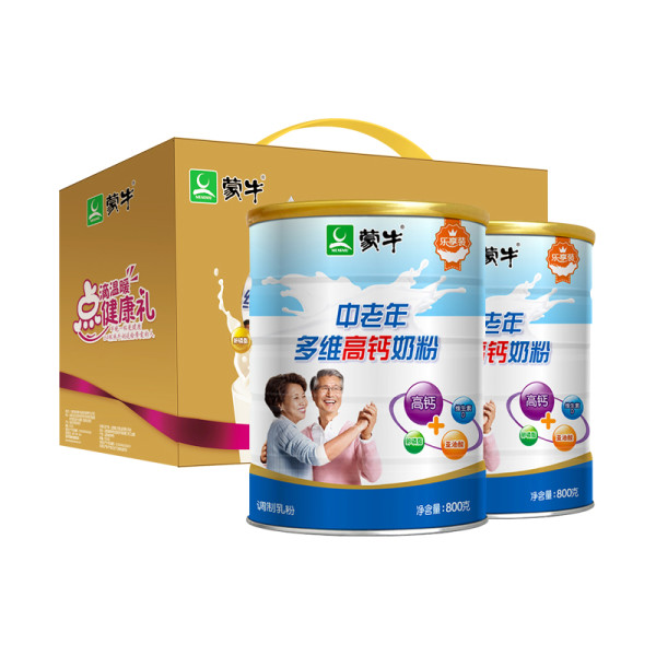 商品mengniu 蒙牛 中老年多维高钙奶粉 800g*2听