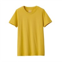 MUJI 無印良品 女士圆领短袖T恤 BBA01A0S 烟熏黄色 L