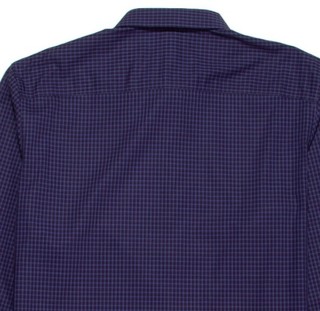 Calvin Klein 卡尔文·克莱 男士细格纹纯棉长袖衬衫40ZW979403 蓝色L