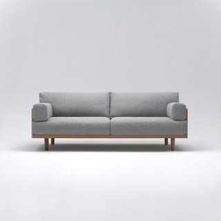 MUJI 木制框架沙发 3人座/灰色约长220×宽91×高85cm *3件