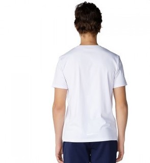 男款运动T恤春夏新款短袖圆领宽松休闲运动上衣男 XL 白色