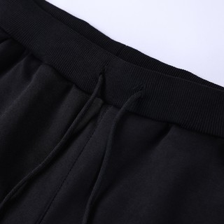 加绒加厚男式休闲裤新款舒适保暖百搭时尚男士长裤子 2XL 黑色