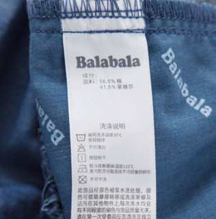 Balabala 巴拉巴拉 女童夏装薄款牛仔五分裤 牛仔深蓝 110cm