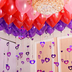 君偕  气球装饰创意布置用品马卡龙色 红+粉+紫100只