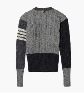 Thom Browne Aran Cable 拼色针织衫