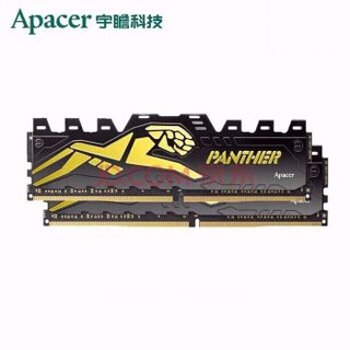 Apacer 宇瞻 16GB(8G×2)套装 DDR4 2666频率 台式机内存条/黑豹系列-呈现游戏精髓 (C16)