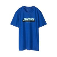 SKECHERS 斯凯奇 Life Style 男士运动T恤 SMLC219M025/002U 航海蓝
