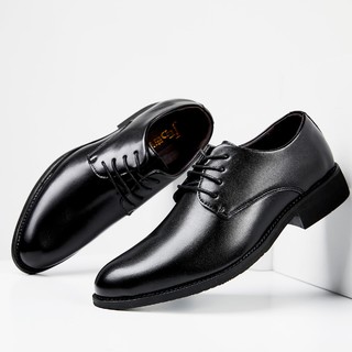 男士新款皮鞋职业办公休闲皮鞋商务男鞋男士鞋男皮鞋 44 黑色