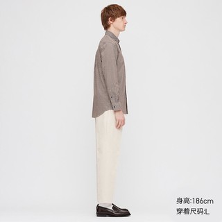 UNIQLO 优衣库 长绒棉格子衬衫 431469 37栗色 165/84A/S