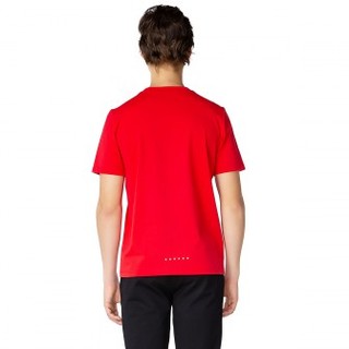 春夏新款男运动T恤短袖圆领宽松休闲T恤男式上衣 XL 红色