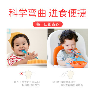 boon 宝宝弯头勺辅食勺儿童勺子叉子学吃饭训练勺一岁婴儿餐具套装